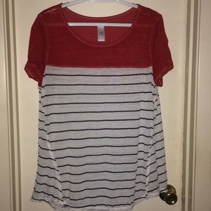 Red, white, and blue T-shirt